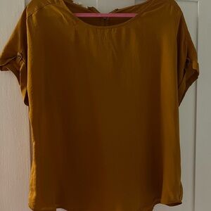 Maurices Mustard Short Sleeve Blouse